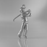 950 Platinum - Golfer Swing Charm