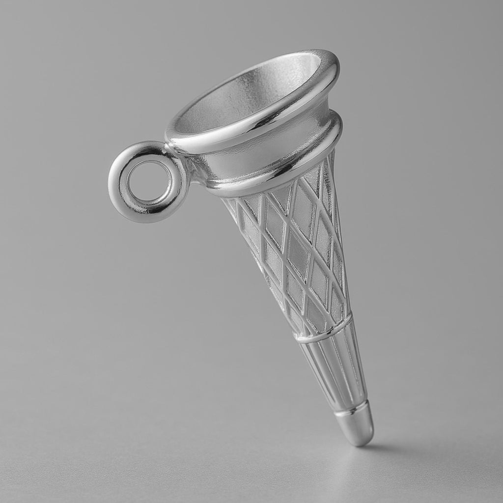 950 Platinum - Classic Ice Cream Cone Charm