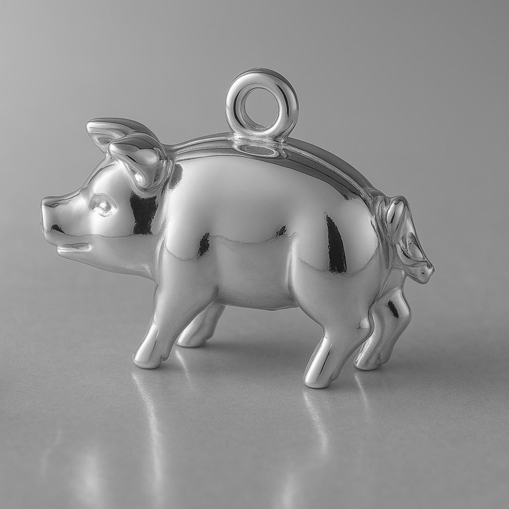 950 Platinum - Heritage Pig Charm