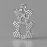 950 Platinum - Openwork Teddy Bear Charm