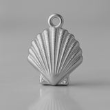 950 Platinum - Scallop Beach Shell Charm