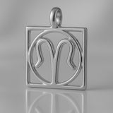 950 Platinum - Scorpio Zodiac Square Charm