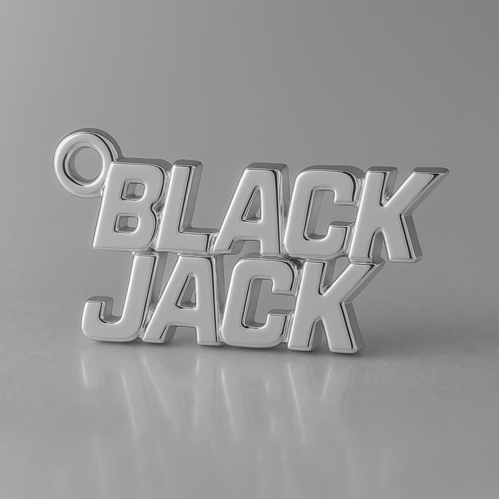950 Platinum - BLACK JACK Charm