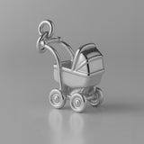 950 Platinum - Mid–Century Baby Pram Charm
