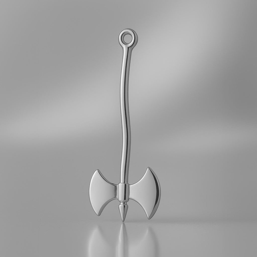 950 Platinum - Viking Battle Axe Charm