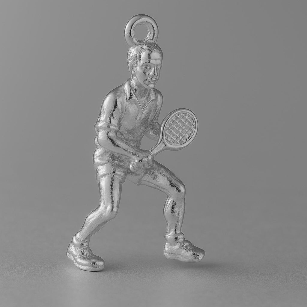950 Platinum - Tennis Player Charm