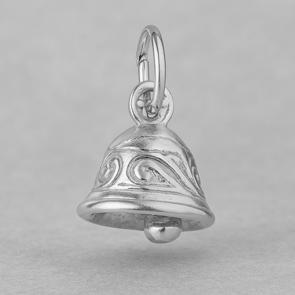 950 Platinum - Ornate Mini Bell Charm