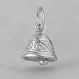 950 Platinum - Ornate Mini Bell Charm