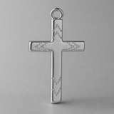 950 Platinum - Chevron Dot Crucifix Charm