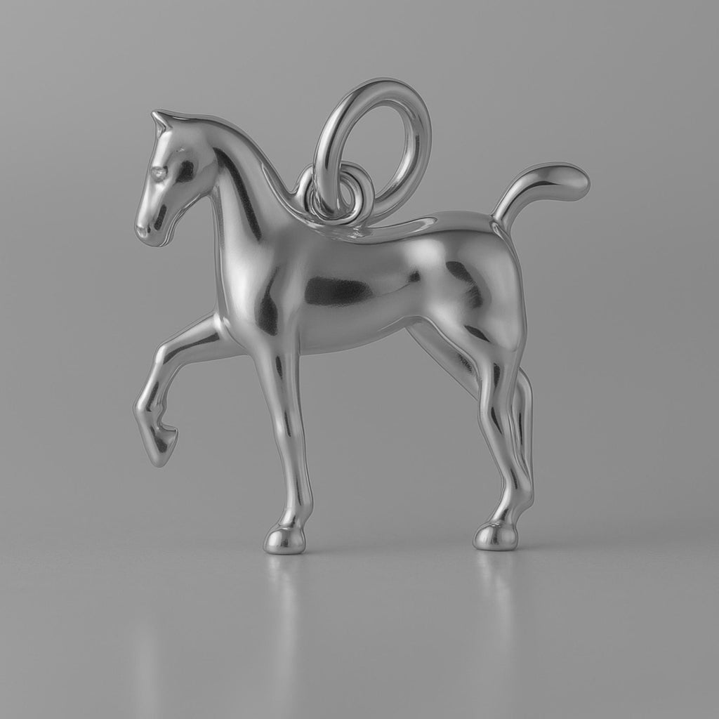 950 Platinum - Prancing Horse Charm