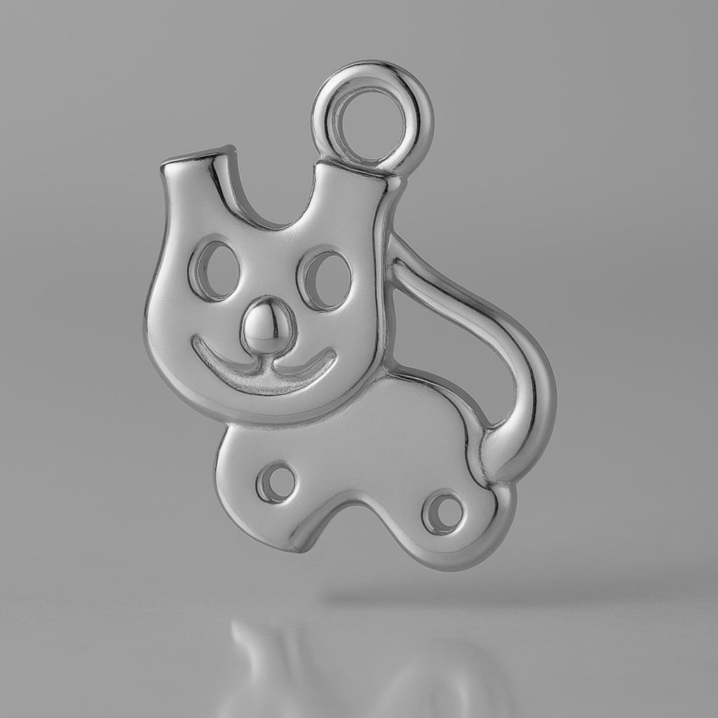 950 Platinum - Cartoon Cat Charm