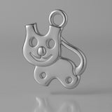 950 Platinum - Cartoon Cat Charm