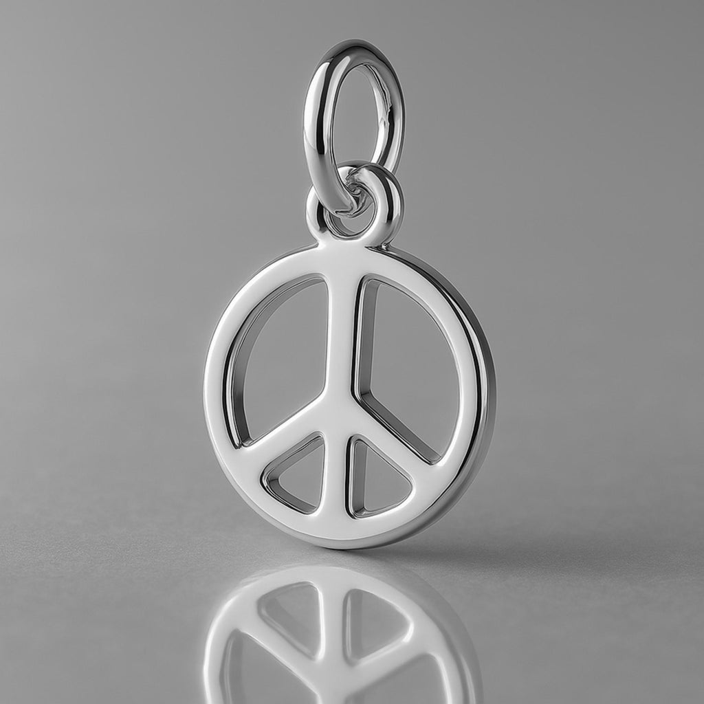 950 Platinum - Mini Peace Symbol Charm