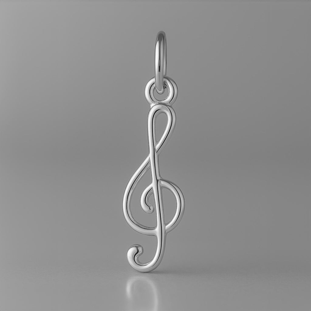 950 Platinum - Openwork Treble Clef Charm