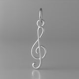 950 Platinum - Openwork Treble Clef Charm