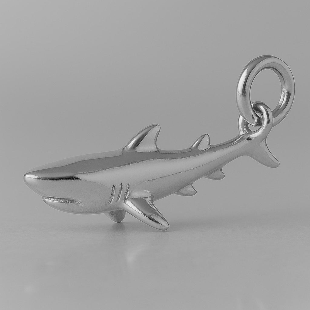 950 Platinum - Great White Shark Charm