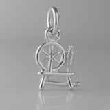950 Platinum - Mini Spinning Wheel Charm