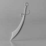 950 Platinum - Arabian Scimitar Charm