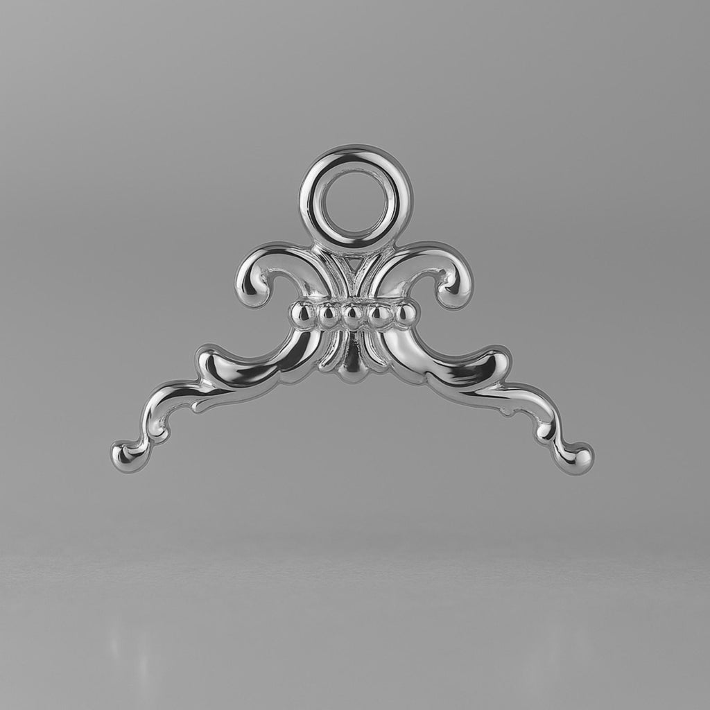 950 Platinum - Fleur-de-Lis Crest Charm