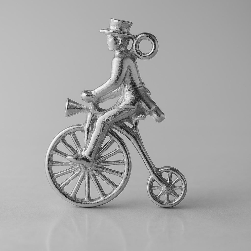 950 Platinum - Penny Farthing Rider Charm