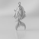 950 Platinum - Leaping Koi Fish Charm