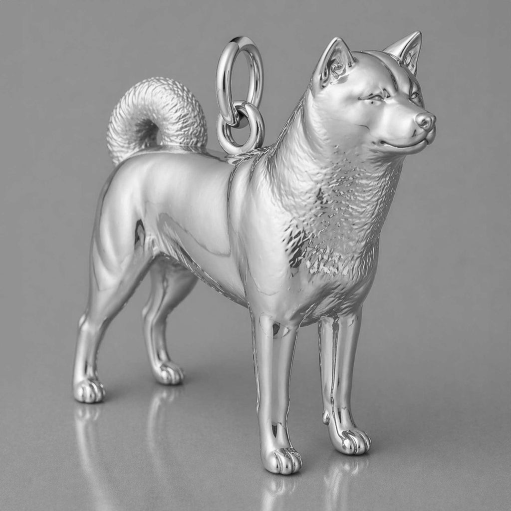 950 Platinum - Akita Dog Charm