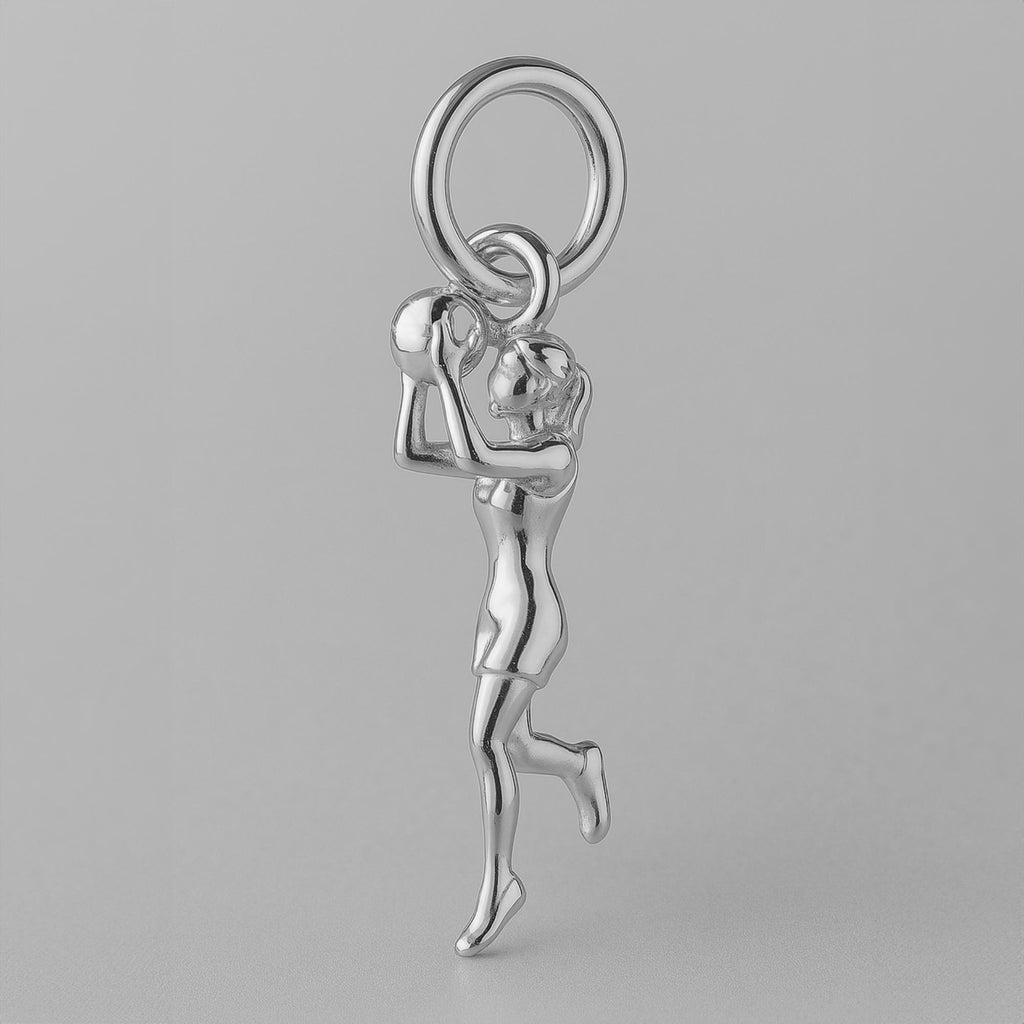 950 Platinum - Netball Girl Charm