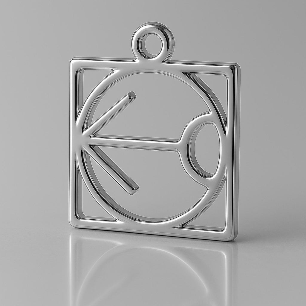 950 Platinum - Sagittarius Zodiac Square Charm