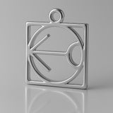 950 Platinum - Sagittarius Zodiac Square Charm