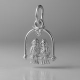 950 Platinum - Perched Love Birds Charm