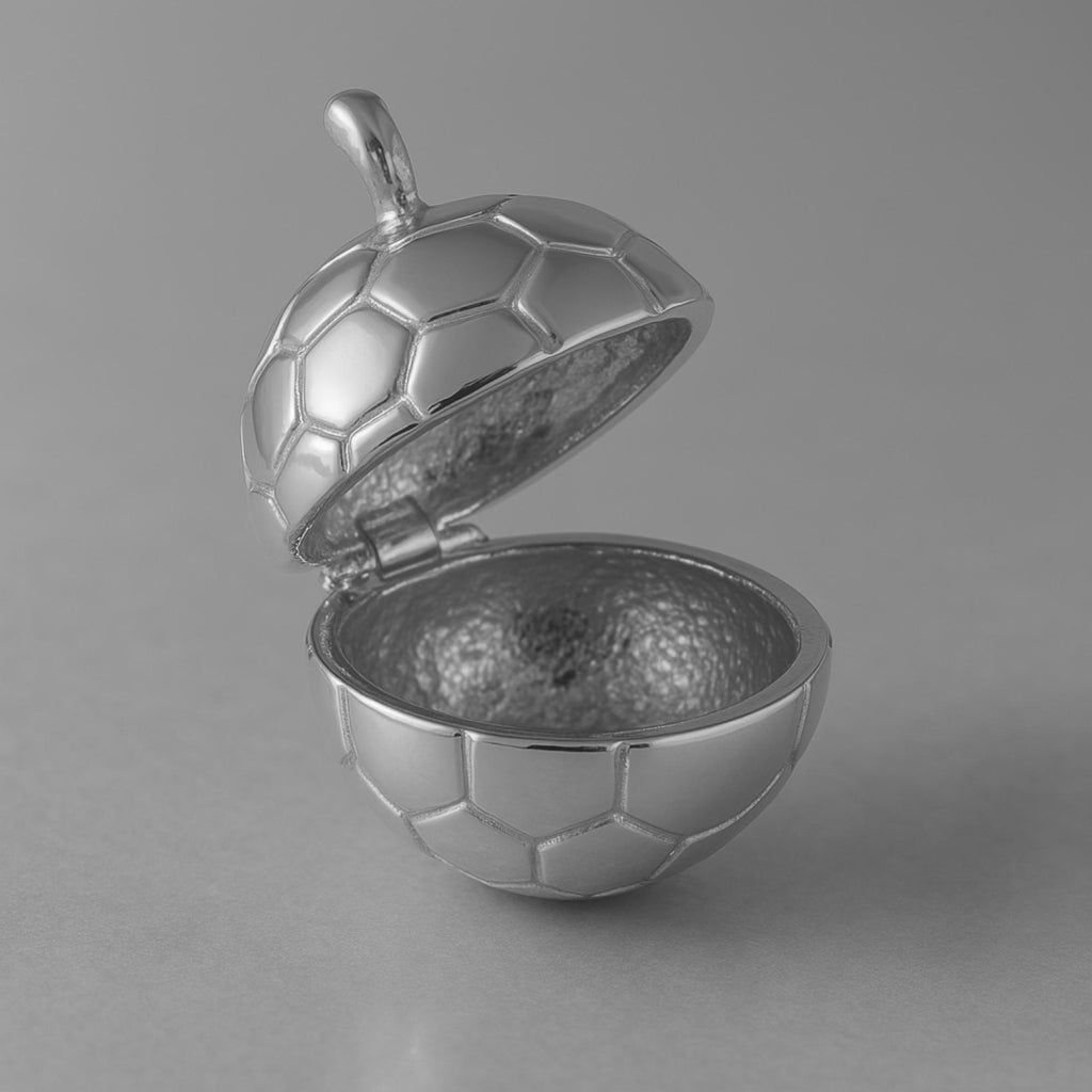 950 Platinum - Soccer Ball Locket Charm