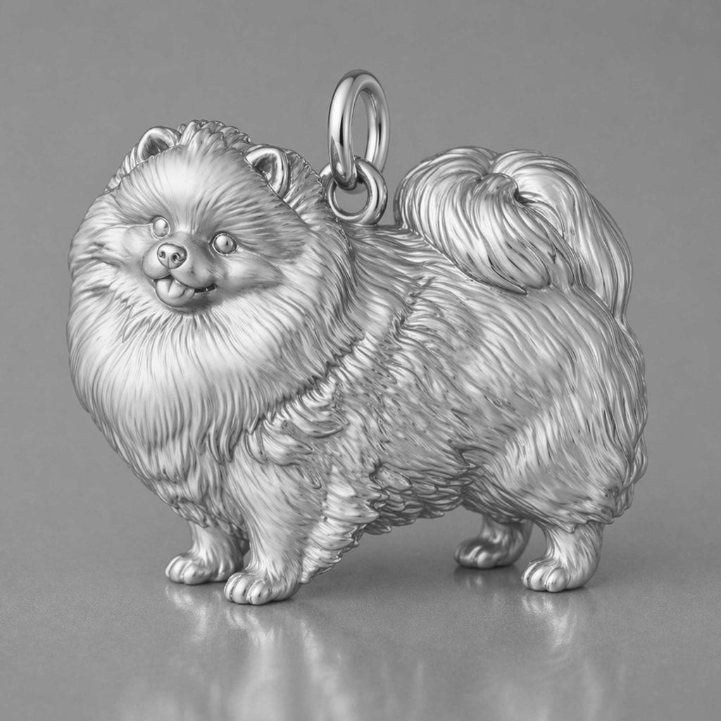 950 Platinum - Pomeranian Dog Charm