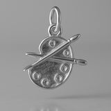 950 Platinum - Classic Artist's Palette Charm