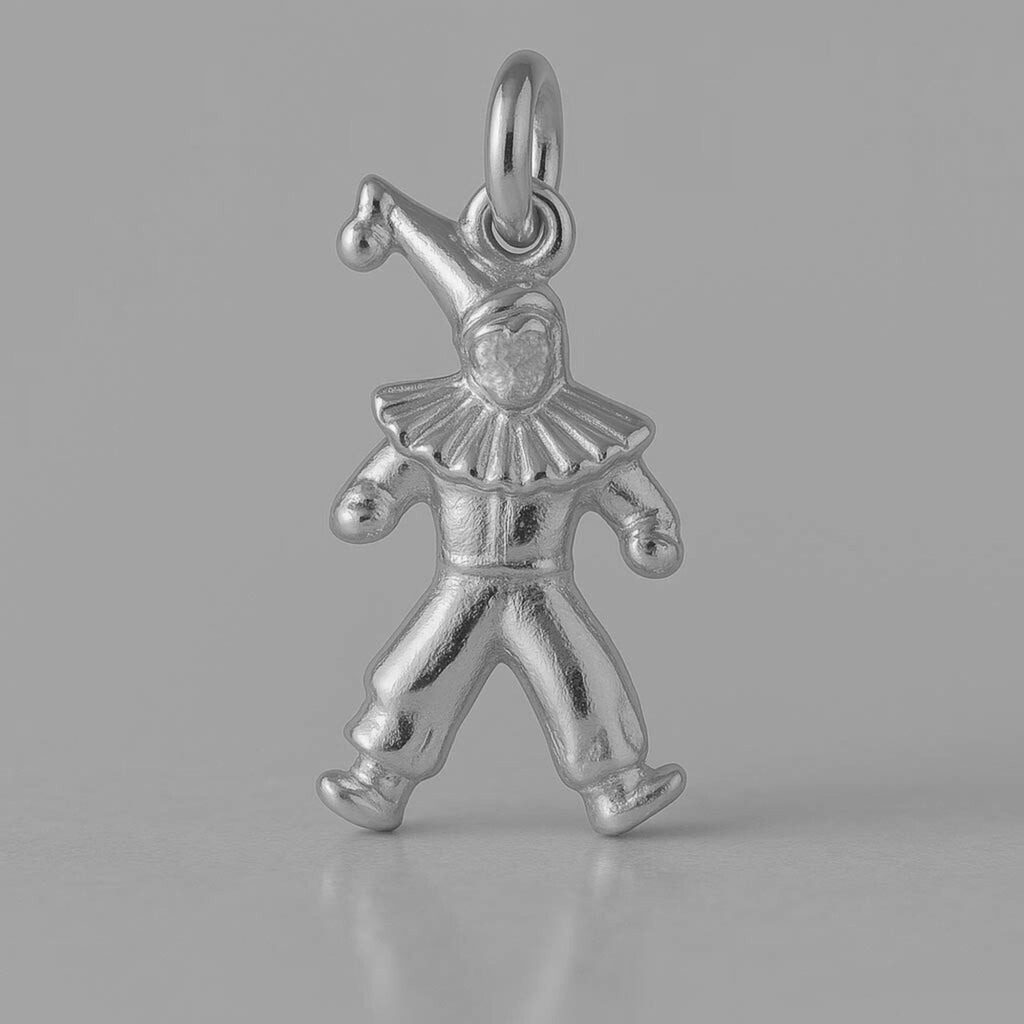 950 Platinum - Ruffled Collar Clown Charm