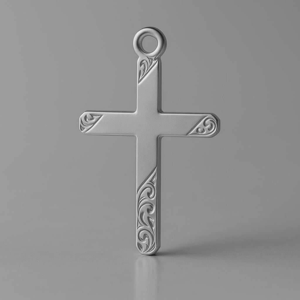 950 Platinum - Heirloom-Style Crucifix Charm