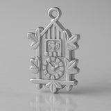 950 Platinum - Ornate Cuckoo Clock Charm