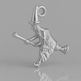 950 Platinum - Flying Witch Charm