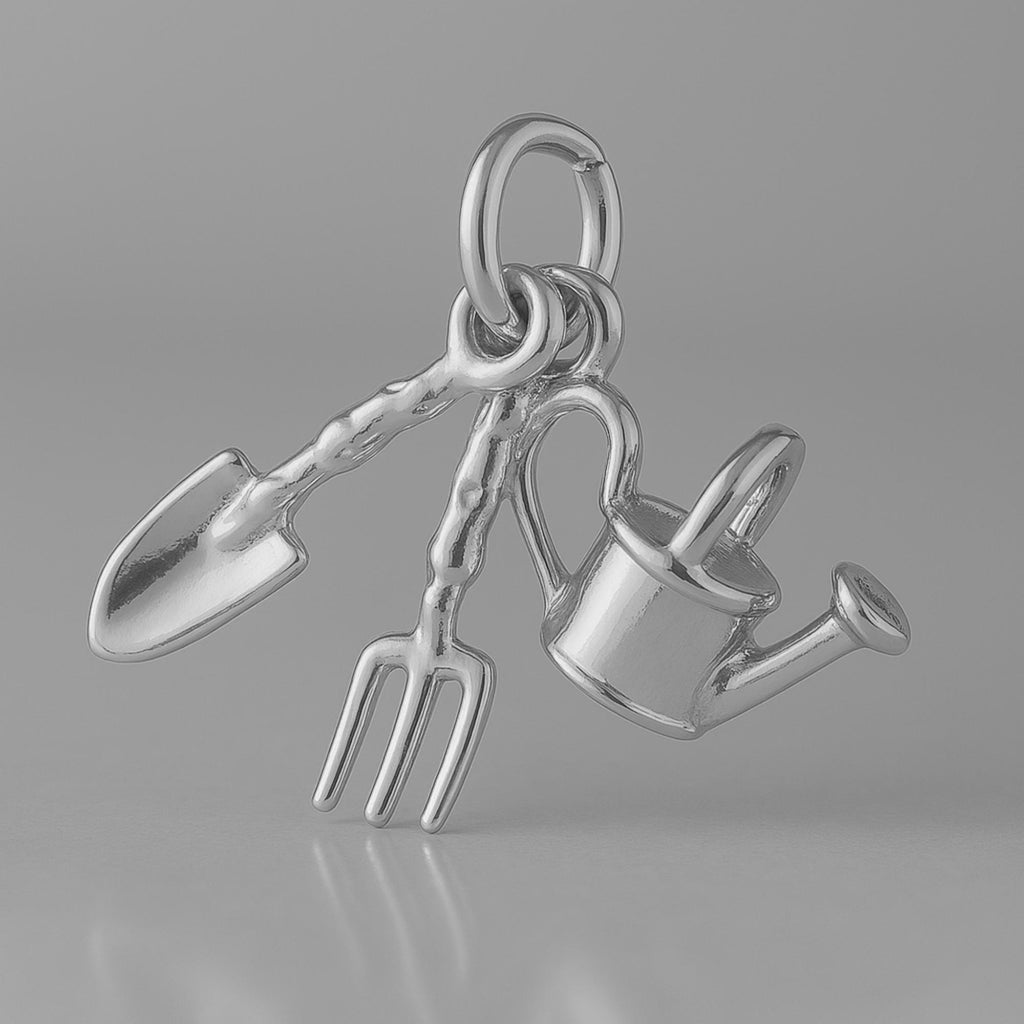 950 Platinum - Garden Tools Charm