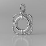 950 Platinum - Classic Rope Lifebuoy Charm