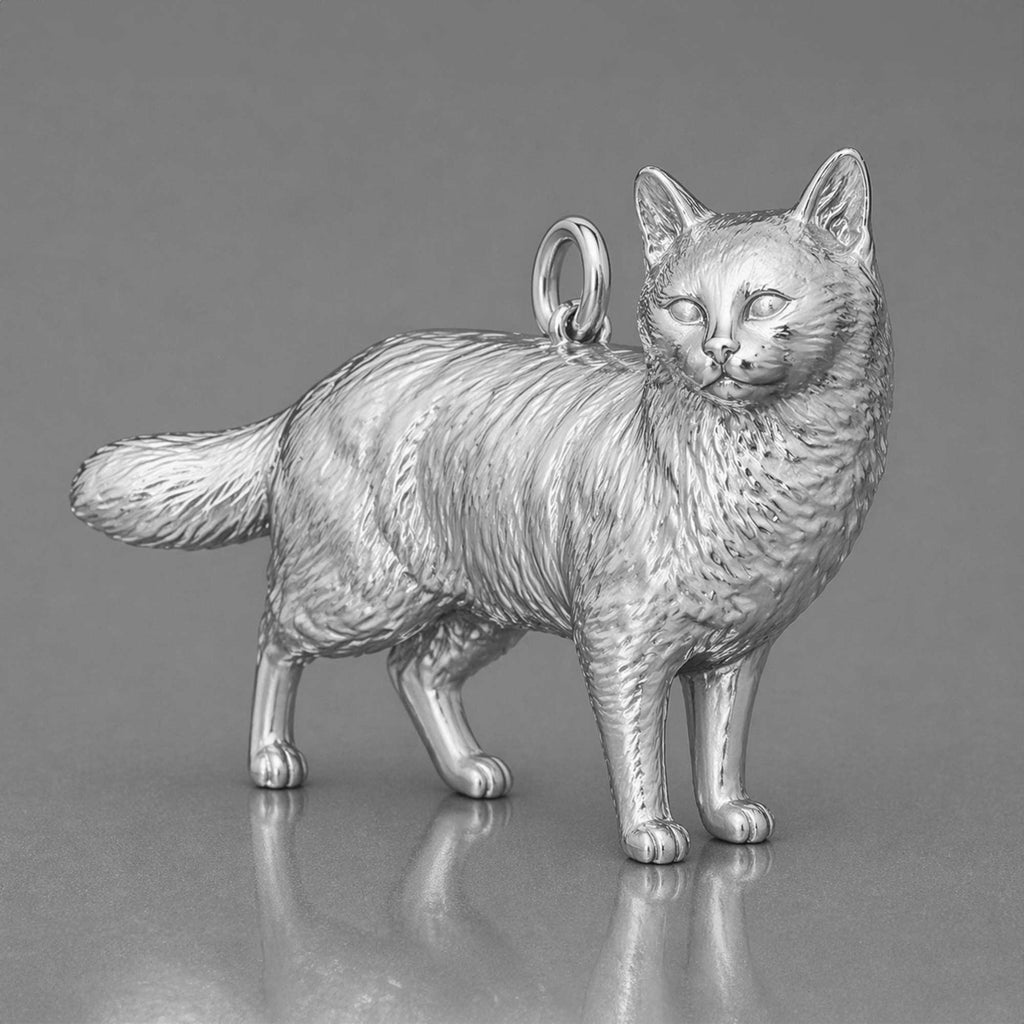 950 Platinum - Turkish Van Cat Charm