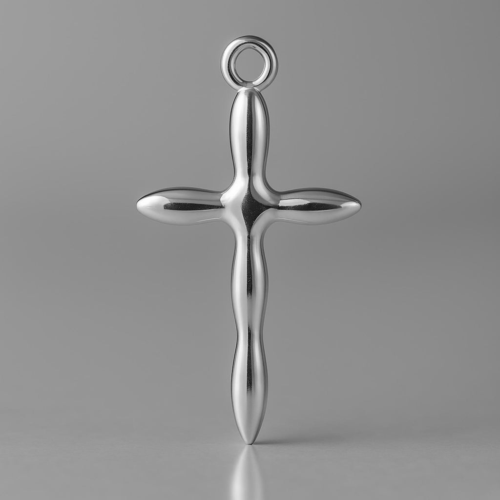 950 Platinum - Fluid Crucifix Charm