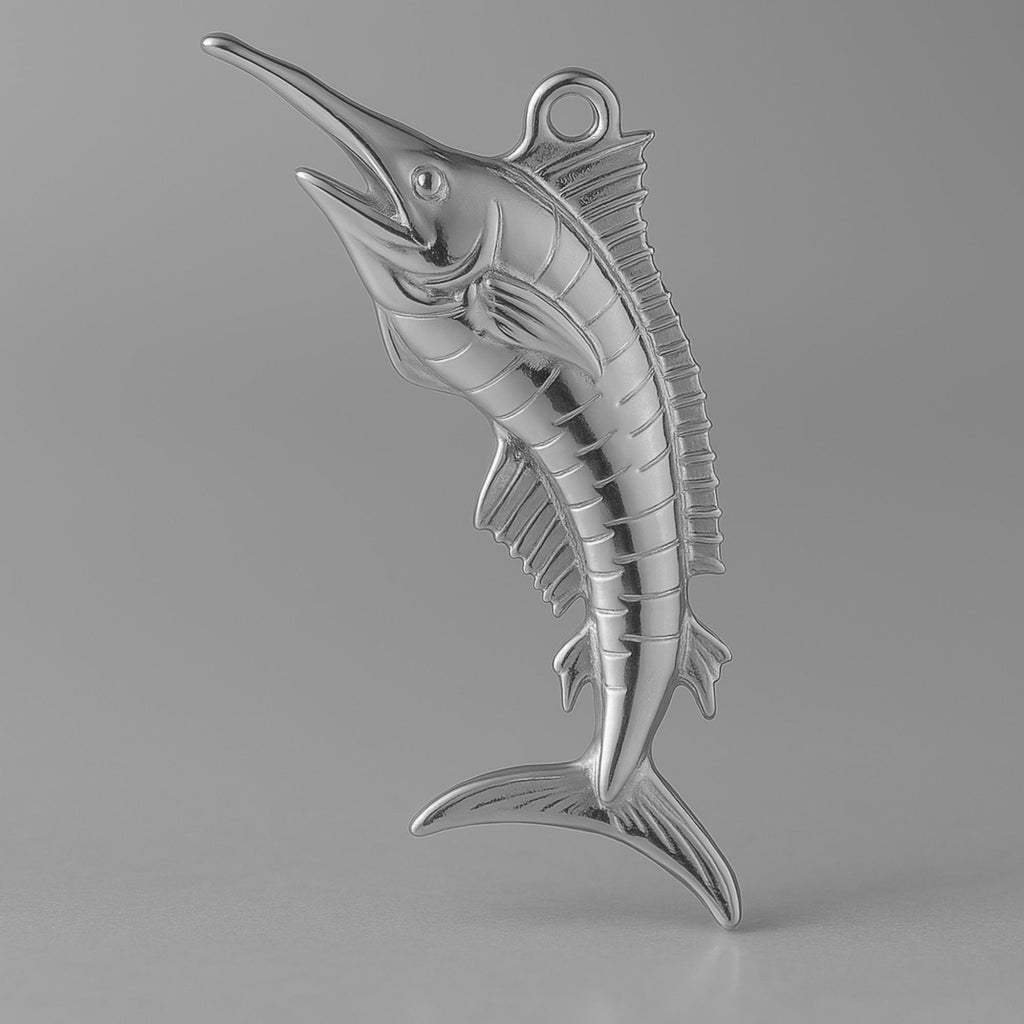 950 Platinum - Jumping Swordfish Charm