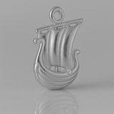 950 Platinum - Viking Longship Charm