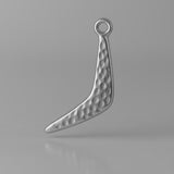 950 Platinum - Textured Boomerang Charm
