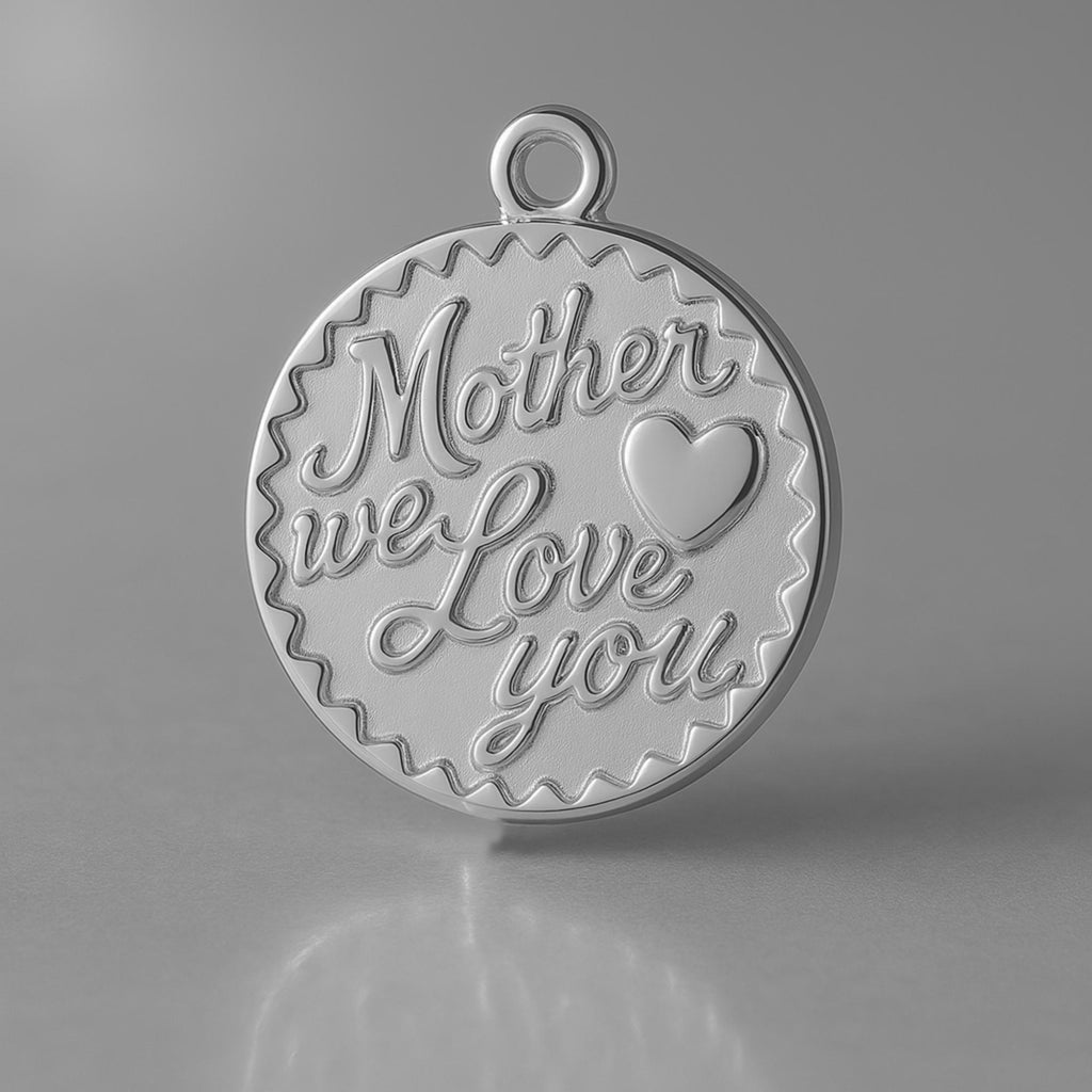 950 Platinum Mother - We Love You Amulet Charm