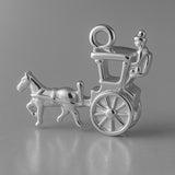 950 Platinum - Horse Drawn Carriage Charm
