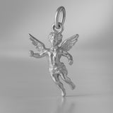 950 Platinum - Flying Cherub Angel Charm