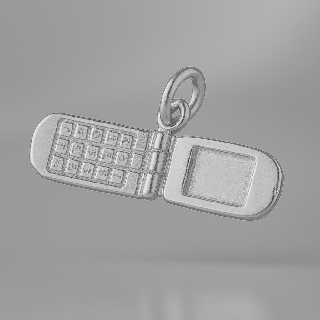 950 Platinum - Vintage Flip Phone Charm