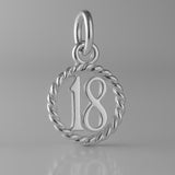 950 Platinum - 18 Wreath Pendant Charm