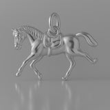 950 Platinum - Saddled Riding Horse Charm